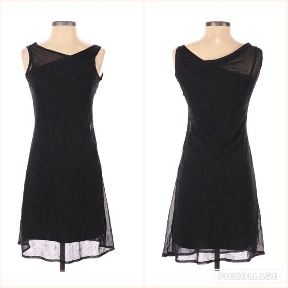 Sheer Black Short Dress with Slip Size 2 - Picture 1 of 5